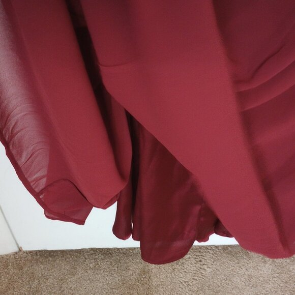 Modcloth Effortless Elegance Faux-Wrap Burgundy Long Dress - Picture 11 of 11
